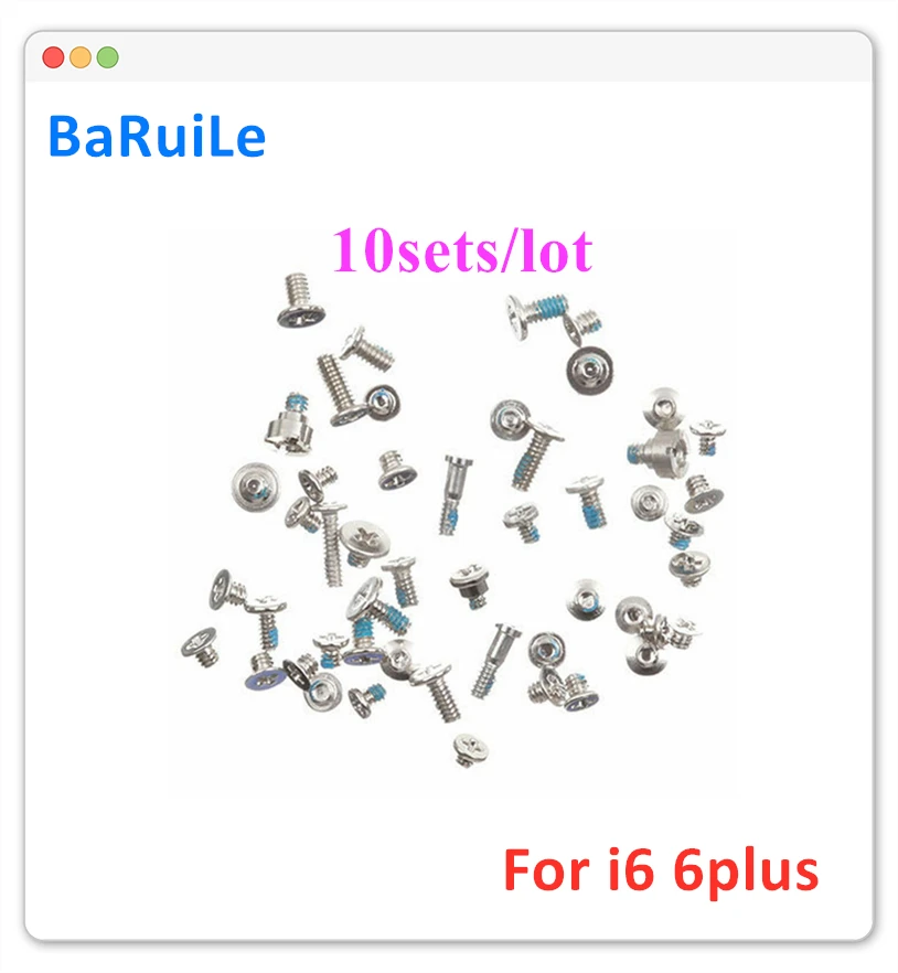 

BaRuiLe 10sets Full Screw Set for iPhone 6 Plus 4.7" 6P Complete Screws Inner Kits Replacement Parts Accessories