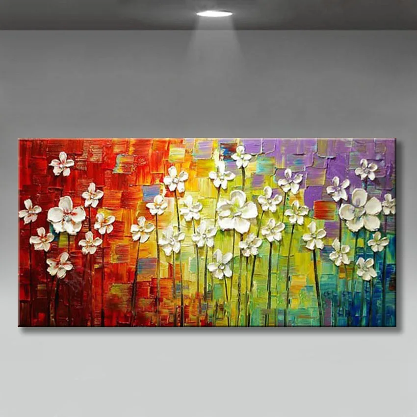 Красивые цветы для украшения дома абстрактный холст ручной работы Масляные картины настенные художественные картины для гостиной без рамки