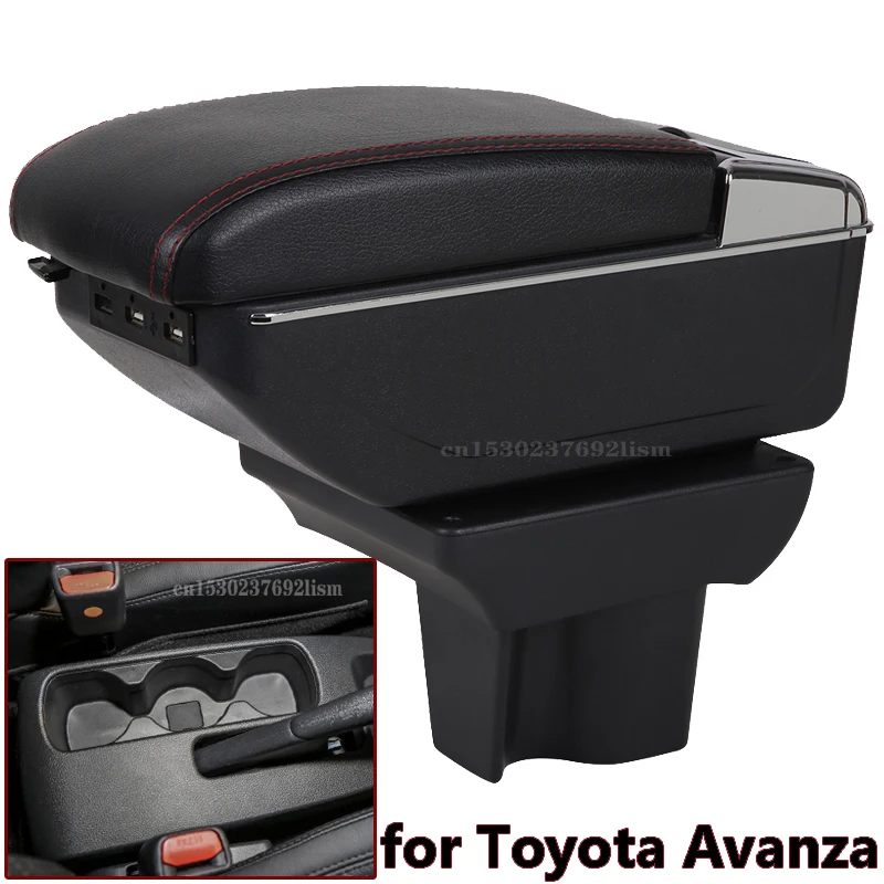 

for 2018 2019 Toyota Avanza armrest box universal car center console caja modification accessories double raised with USB