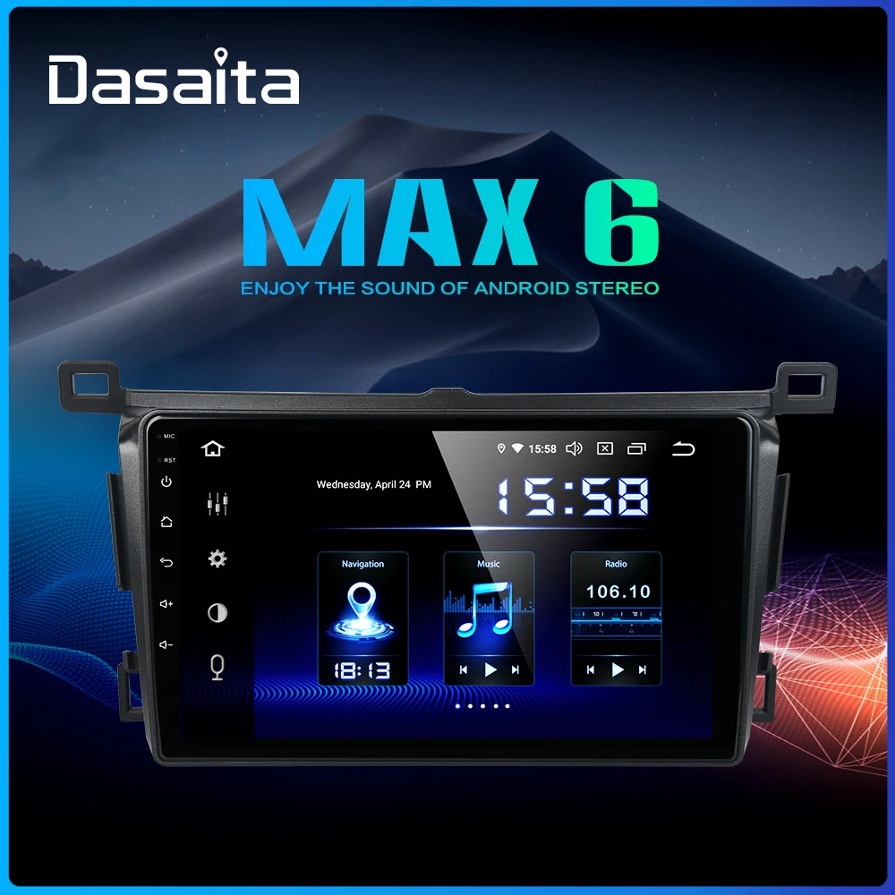 Dasaita " Автомагнитола 1 Din Android 9,0 для Toyota RAV4 TDA7850 64 Гб rom 4 Гб ram gps навигация