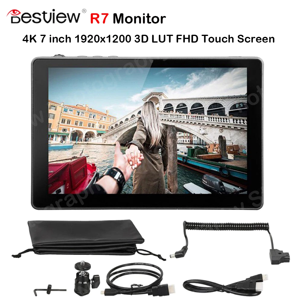 

Bestview Desview R7 Monitor 4K Monitor 7 inch on Camera DSLR Field Monitor 1920x1200 HDMI-compatible FHD 3D LUT Touch Screen