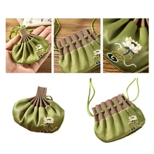 

Silk Drawstring Embroidered Incense Bag Embroidery Jewelry Gift Storage Pouch Coin Bag Small Cloth Brocade Bag Jewelry Organizer