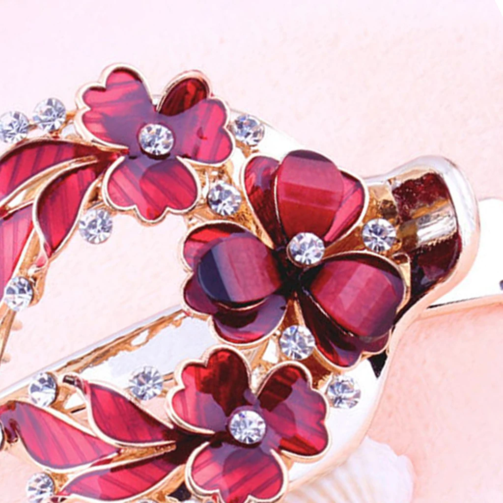 Lady Floral Hair Clip Zircon Casual Thick Hair Pin Clamp Crab Barrette Updo Tool Women Rhinestones Small Flower Hair clips