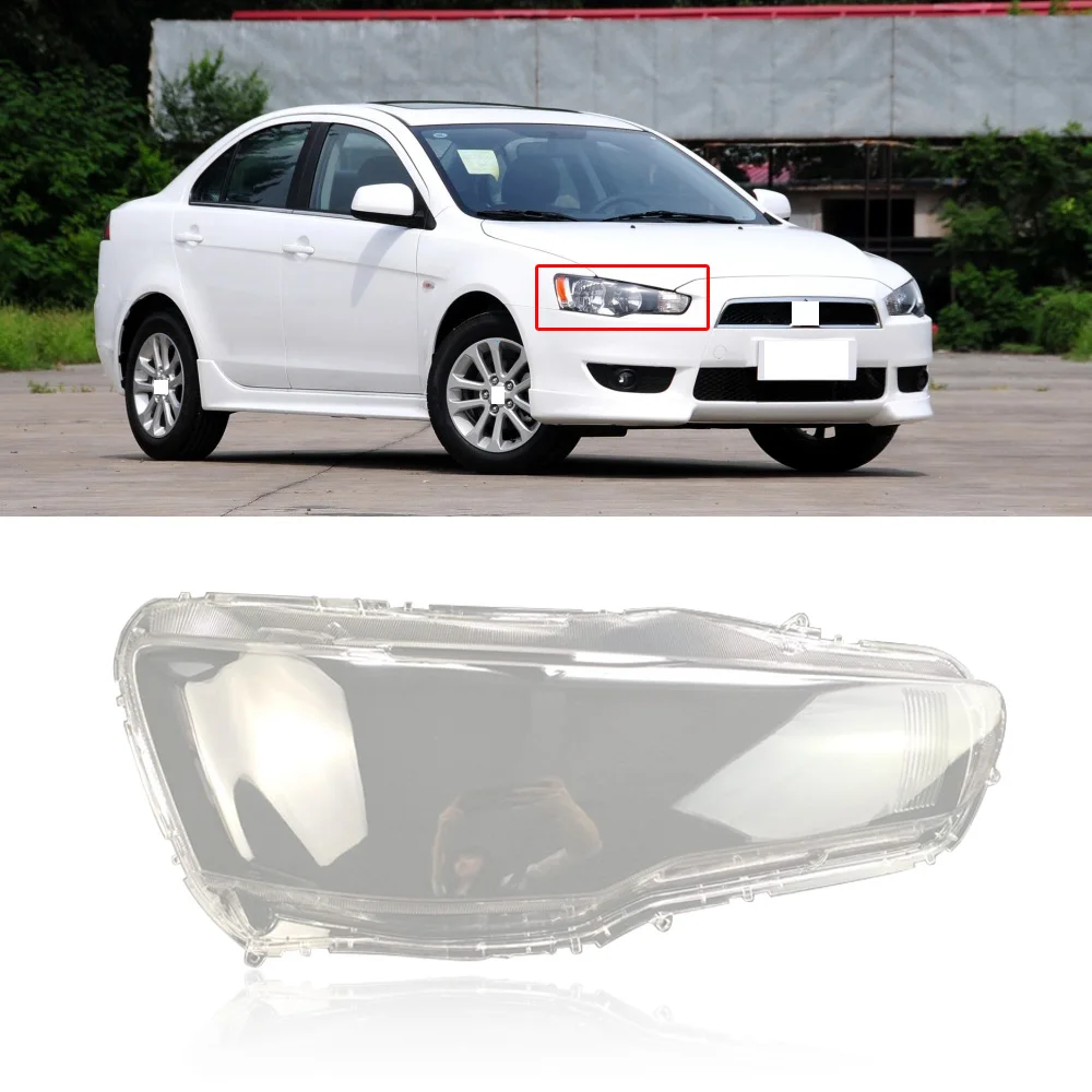 

CAPQX 2PCS For Mitsubishi Lancer-ex 10-16 Front Headlight Head Lamp Cover Lampshade Clear Waterproof Lampcover Protector Shell