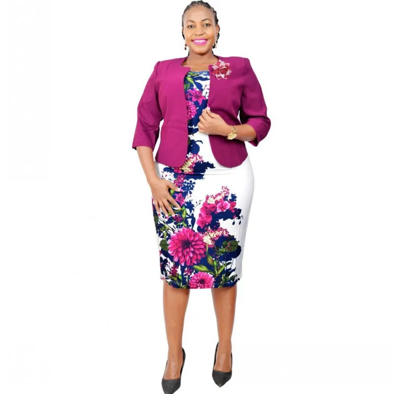 fashion african dresses women spring african women polyester printing plus size dress african clothes christmas robes 2xl 6xl 2XL 6XL Big Size African Dresses For Women Dashiki Print Dress Jacket Two Piece Set Office Lady Suit Jacket Outfits Spring