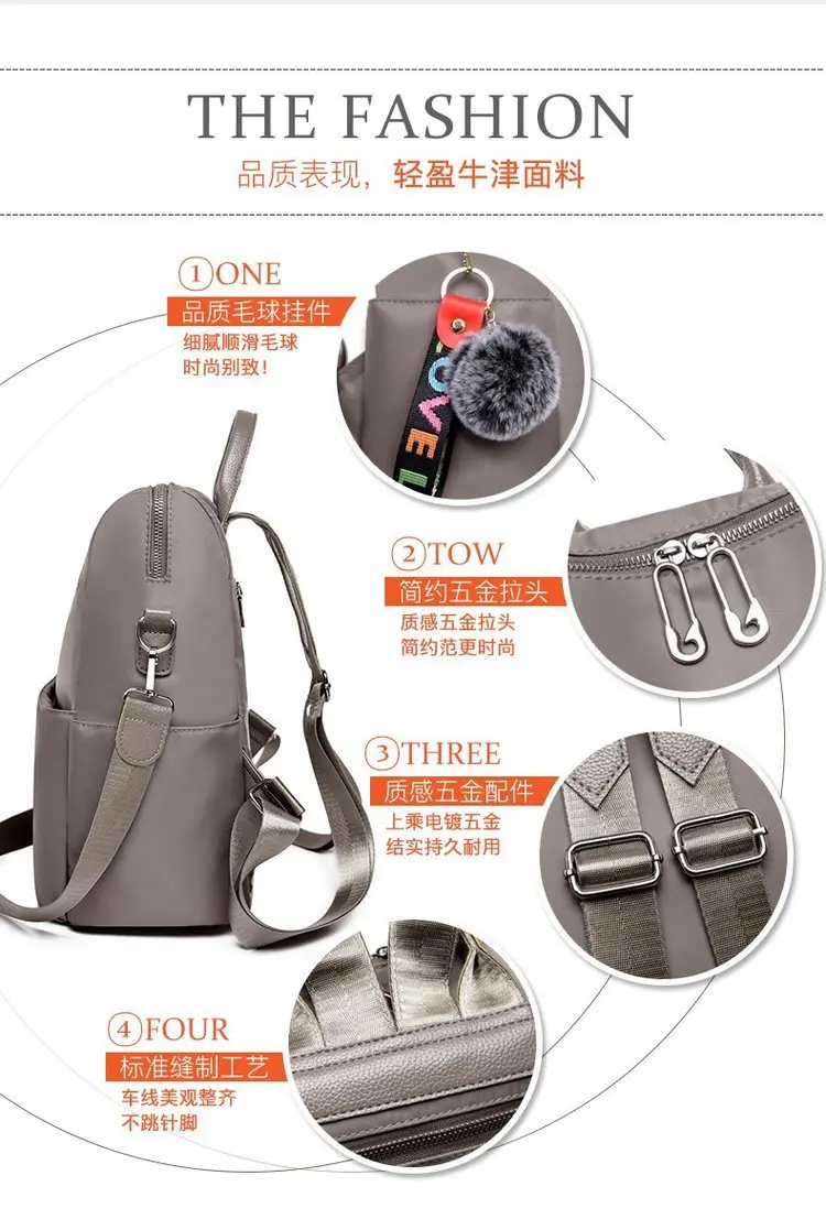 Cross Border for Amoy Supply of Goods Foreign Trade Export Processing Customizable New Style Oxford Cloth Backpack Manufacturers