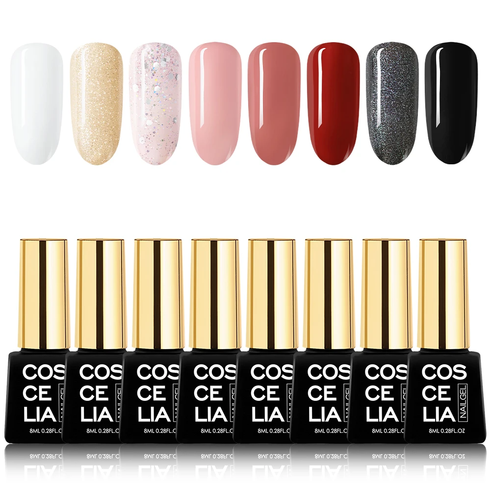 Set C COSCELIA 8 шт./компл. набор гель-лаков для ногтей Набор для ногтей Гель-лак 40 цветов для дизайна ногтей маникюрный набор для ногтей для маникюра - Цвет: Set C