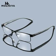MOLNIYA мужские металлические очки по рецепту для чтения мужские деловые очки дальнозоркость пресбиопические очки диоптер+ 1,0 до+ 4,0 унисекс