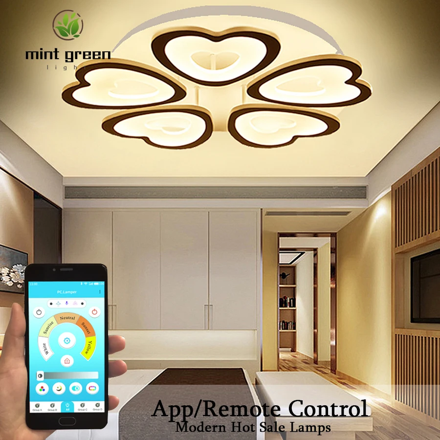 

Modern Heart shaped Acrylic Ceiling Lamp Bedroom Kitchen Living Room Led Lights Fixtures White Iron Indoor Decor Home Lighting