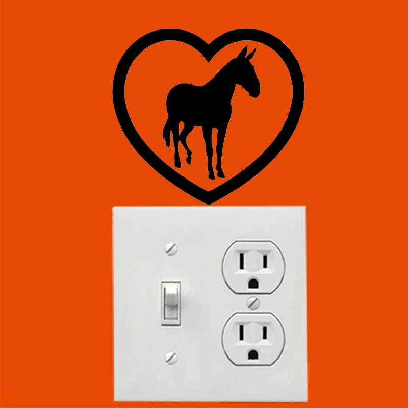 YJZT Любовь Сердце лошадь Виниловая Наклейка Декор для гостиной настенные Сменные наклейки S19-0218