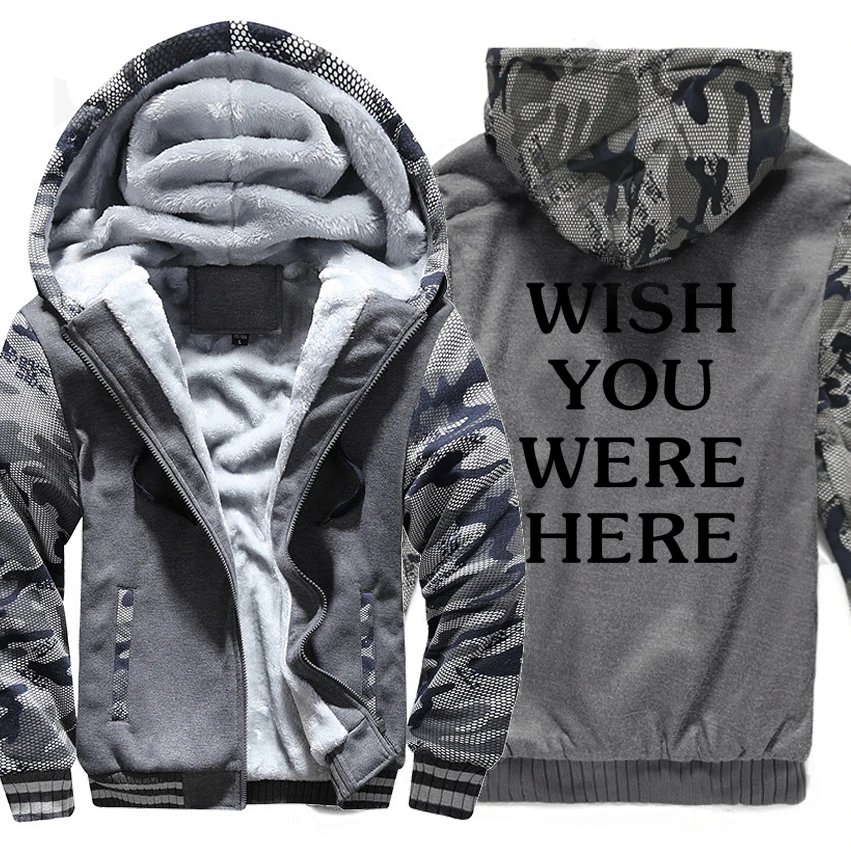 WISH YOU WAS HERE с буквенным принтом, Толстая куртка с капюшоном для мужчин, осенне-зимнее Мужское пальто с капюшоном, куртки Тревиса Скотта астромира - Цвет: dark gray 1