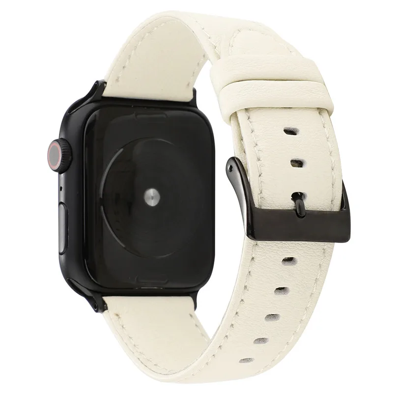 Сменный Браслет из натуральной кожи для Apple Watch 4 5 ремешок из телячьей кожи 44 40 мм для iWatch 3 2 Аксессуары для браслетов 38 42 мм