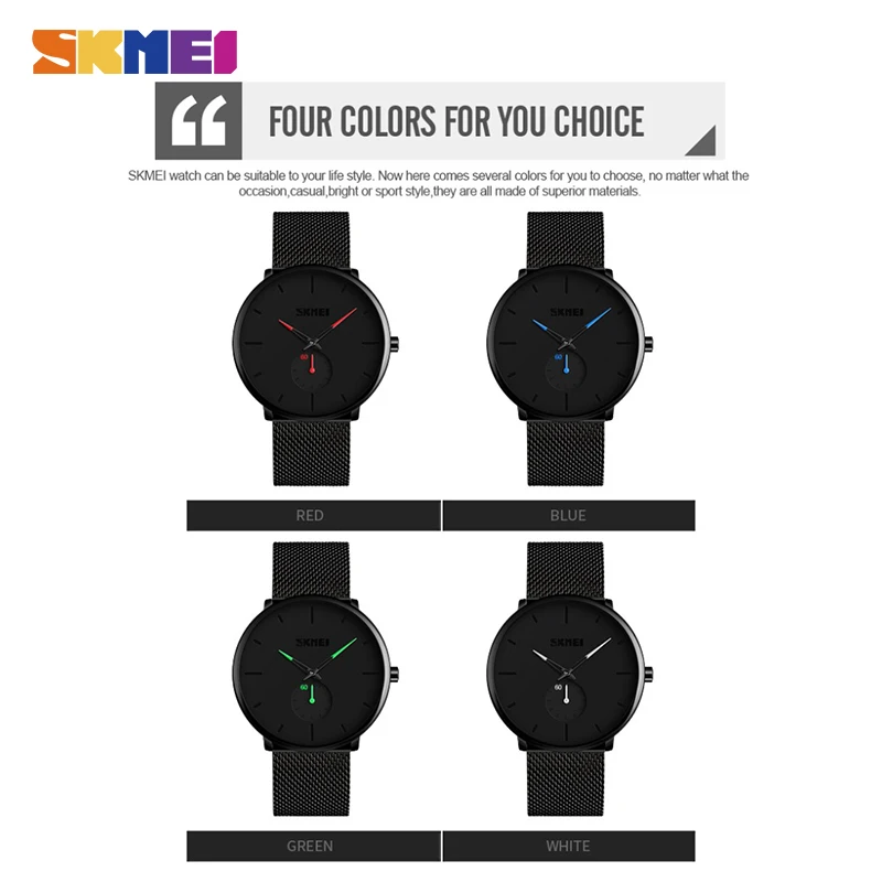 SKMEI Модные мужские кварцевые часы мужские водонепроницаемые наручные часы простые деловые часы Relogio Masculino Relojes para hombre 9185