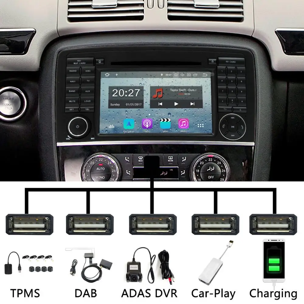 Excellent 5 USB Port Octa Core Android 9.0 4GB RAM Car DVD Player For Mercedes Benz R Class W251 R280 R300 R320 R350 R500 GPS Radio DSP 1 Excellent 5 USB Port Octa Core Android 9.0 4GB RAM Car DVD Player For Mercedes Benz R Class W251 R280 R300 R320 R350 R500 GPS Radio DSP 1