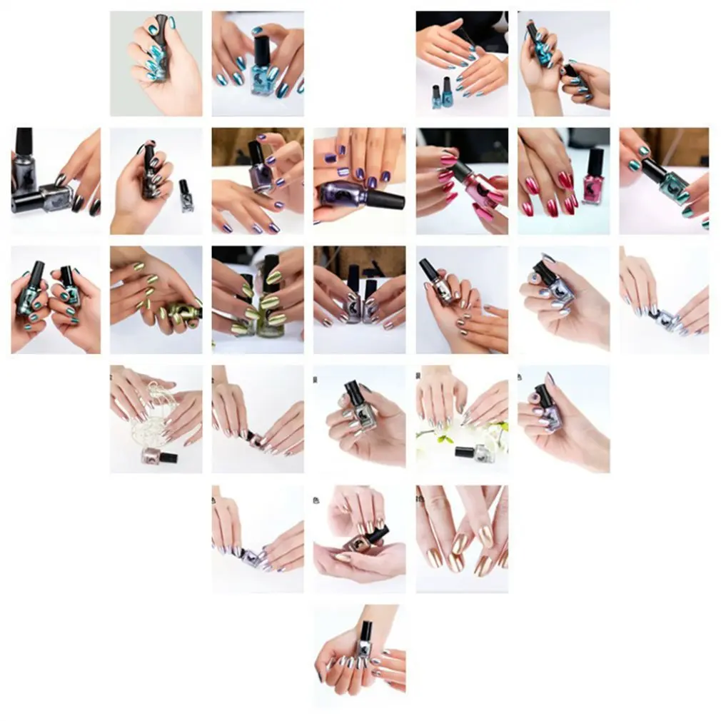 New Metallic Color Stainless Steel Mirror Silver Nail Polish Metal Color Nail Polish 6ml Innovative Nail Polish
