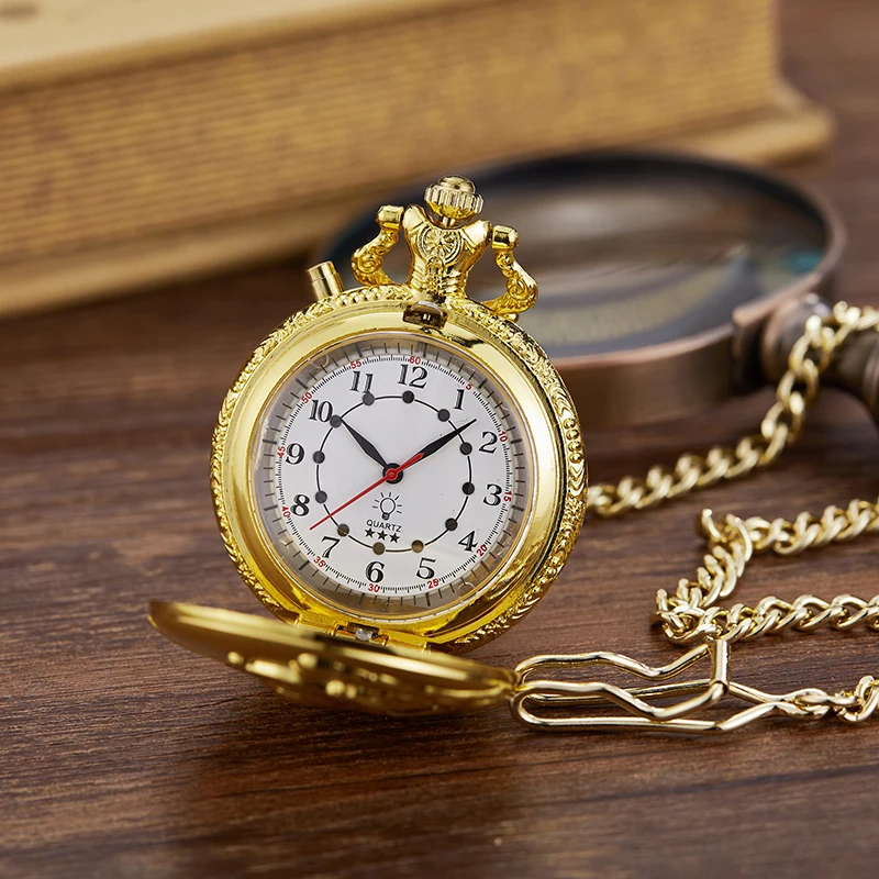 Светящиеся винтажные Паровозик двигатель железнодорожный поезд карманные часы