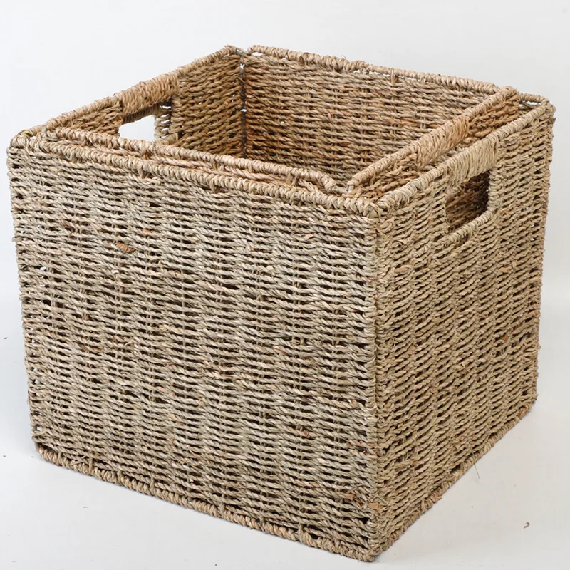 

Creative straw storage baskets folding simple dirty clothes underwear storage baskets household toy storage baskets