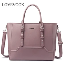Женская сумка с ручкой сверху LOVEVOOK, наплечная сумка для ноутбука с регулируемым плечевым ремнем, боольшая сумка через плечо для рабботы и школы, из искусственной кожи