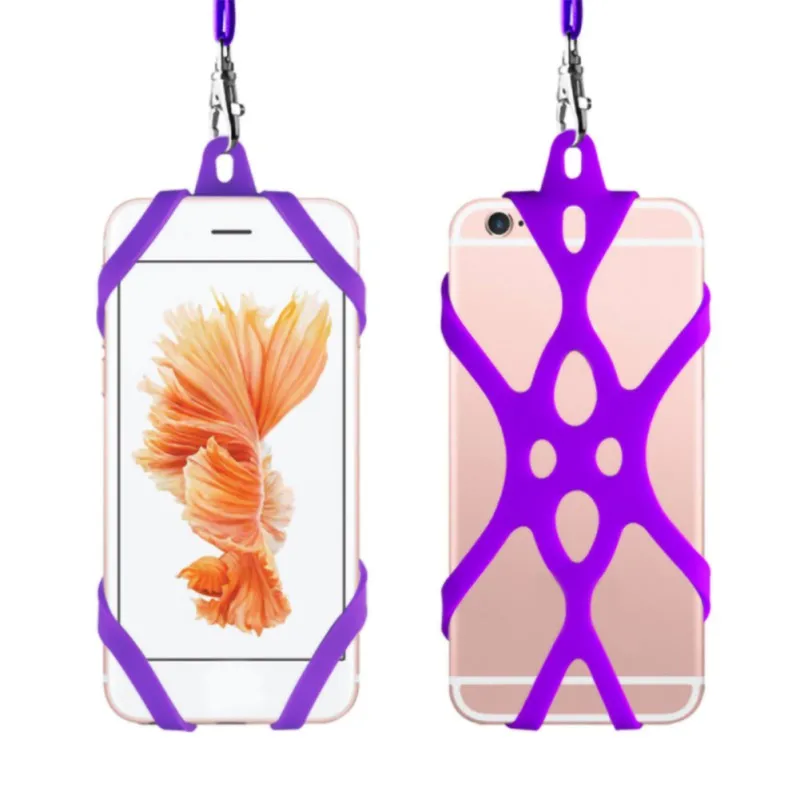 Универсальный ремешок для телефона 4,7-6,5 дюйма, силиконовый однотонный чехол для смартфона IPhone и samsung
