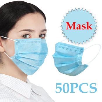

20/50Pcs Three-layer Protection Non Woven Dust Face Mouth Masks Disposable Anti-Dust Earhook Mask