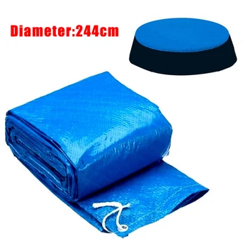 

Blue Swimming Pool PE Cover Round Garden Family Paddling Pool Rainproof