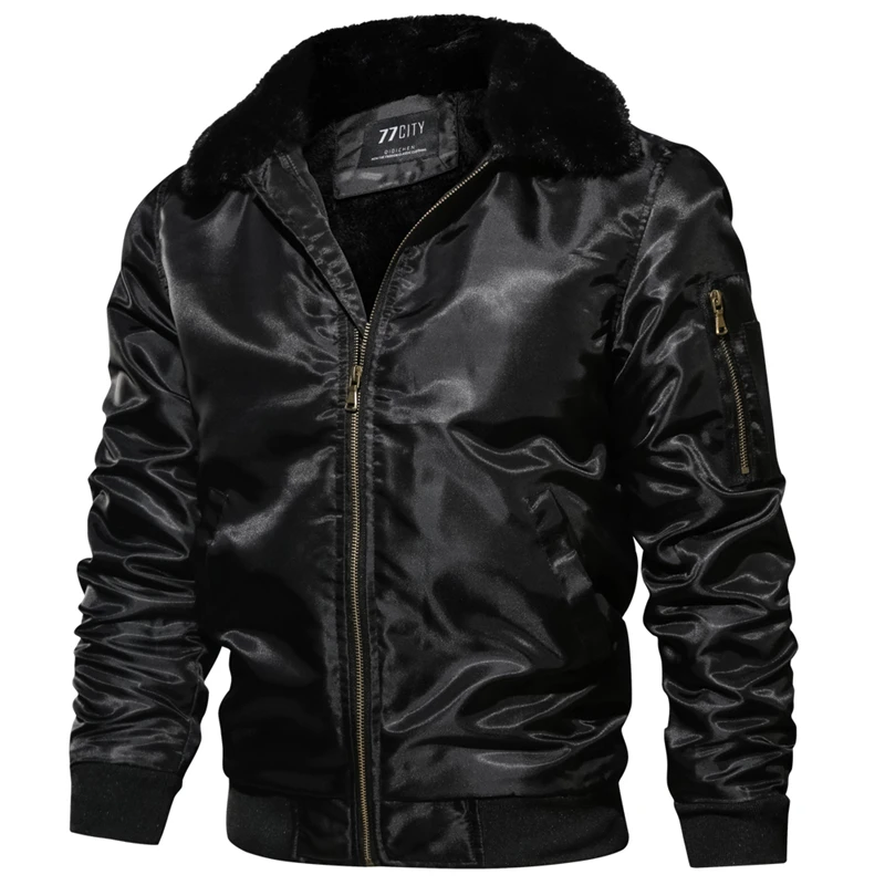 Winter Men's Pilot Tactical Jacket Bomber Warm Military Air Force Clothes Fur Collar Army Motorcycl