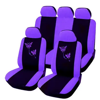 

9pcs/set Car Universal Seat Covers Set Butterfly Embroidery Auto Seat Protector B36B