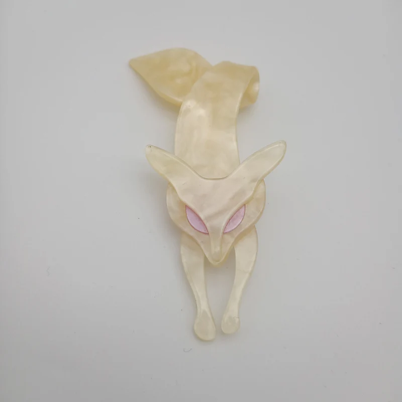 Fant&jack limted brooches for women acrylic Fox pin large brooch pins for clothing - Окраска металла: Покрытие антикварным серебром