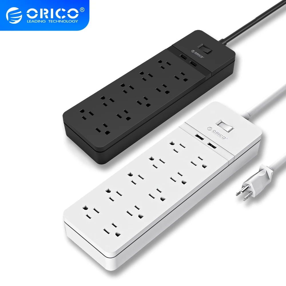 Удлинитель ORICO US вилка для электрической розетки с 2 USB-портами 8 розеток дома и