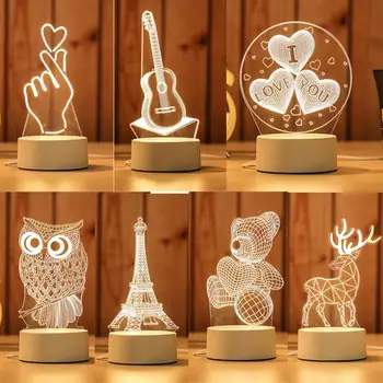 

Studyset USB 3D LED Night Light Table Lamp for Home Bedroom Decor Warm Light