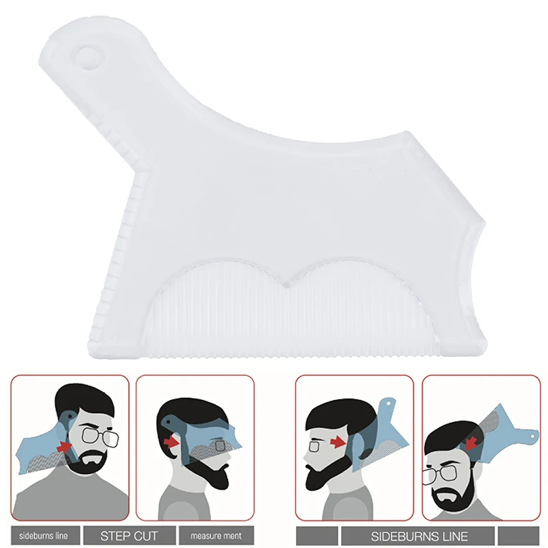 Beard Shaping Comb Innovative Design Tool Trimming Shaper Template Guide For Shaving Or Stencil With Full-Size Comb For Line Up