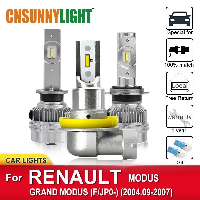 

CNSUNNYLIGHT Car LED Headlamp Bulbs For RENAULT MODUS / GRAND MODUS F/JP0 2004-2007 Foglamp Bulbs Headlamp Automotive Lamp Kits