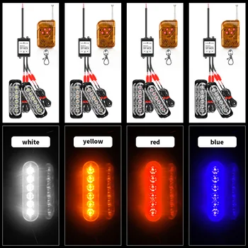 

24Led Car Red Blue Strobe Light Truck Dash Emergency Warning Signal Light Flash Light