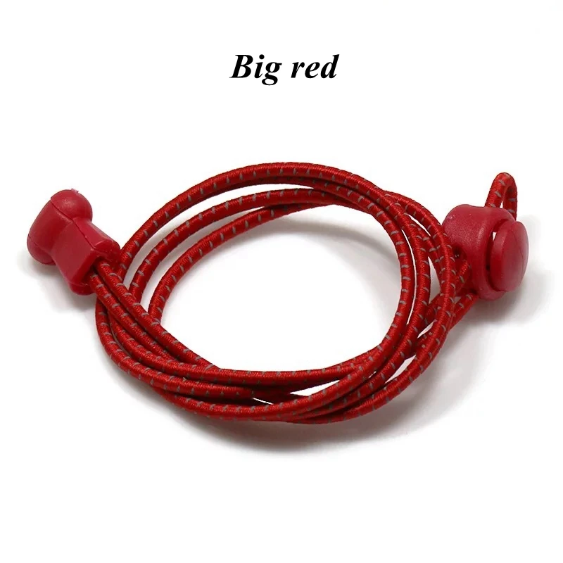 Красный Elastic Shoelaces Reflective Round Shoe laces No Tie Kids Adult Safety Stretching Lock Shoe lace Sneakers Quick Lazy laces - Цвет: Красный