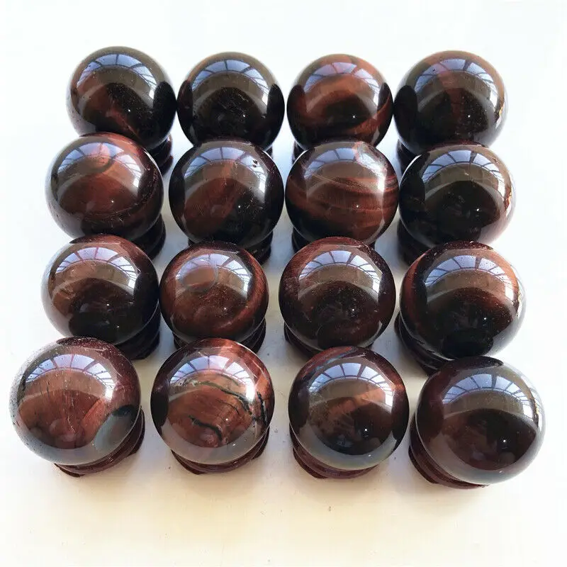 Dropshipping Polished Natural Red Tiger Eye Sphere Quartz Crystal Ball Healing Decorative Balls | Дом и сад