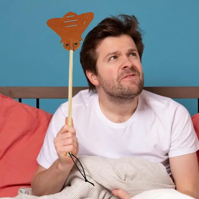 Fafog Fogantyú Bőr Légyszünetű Szúnyogok Hibája Csapdák Swatter Háztartási Hordozható Kerti Kellékek - Image 5