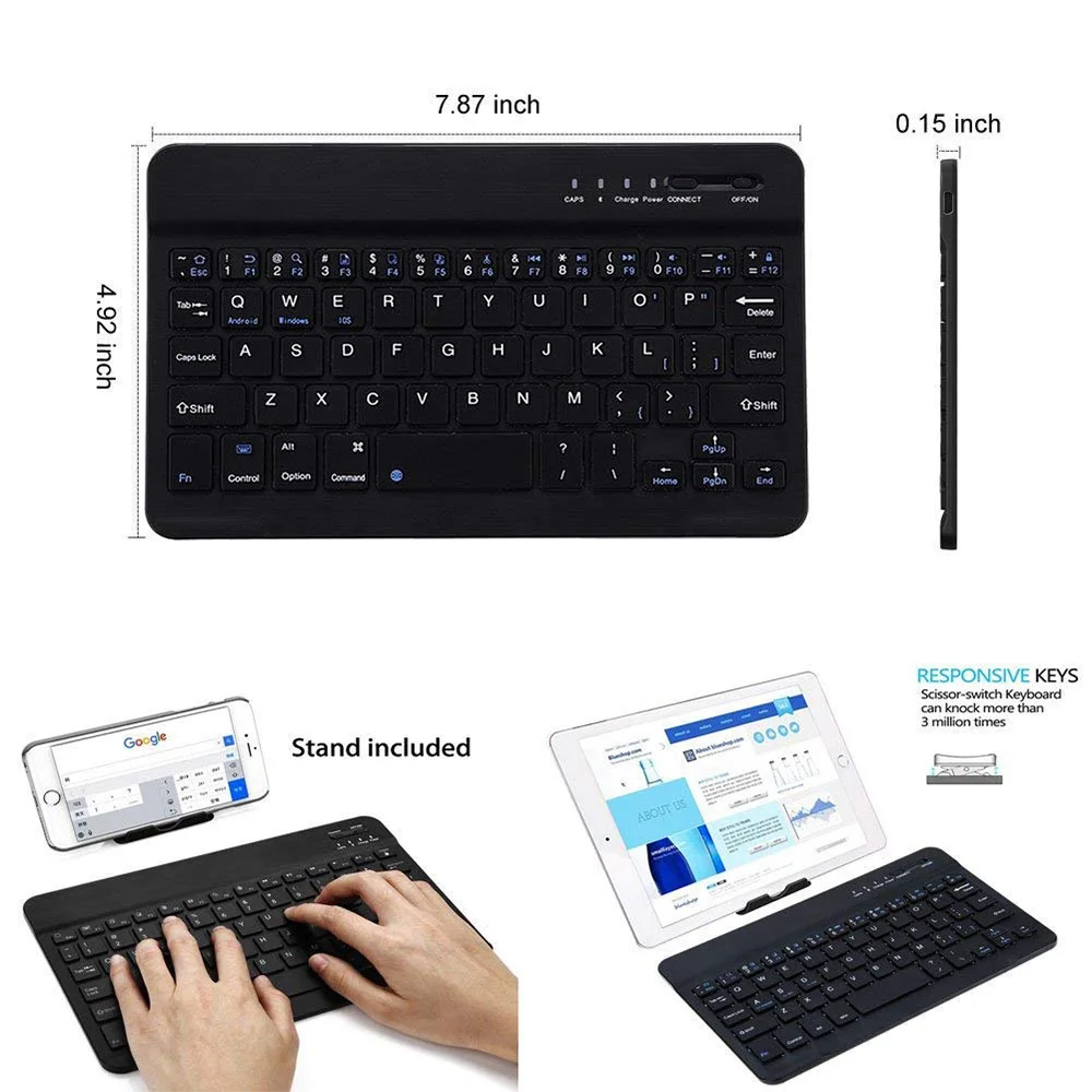 Fosmon | Mini Tastiera Wireless | Tastiera Bluetooth Portatile Con Touchpad | Compatibile Con