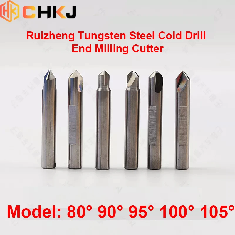 

CHKJ Tungsten Steel Cold Drill End Milling Cutter Punching Flat Knife 80° 90° 95° 100° 105 Degree Milling Cutter Free Shipping
