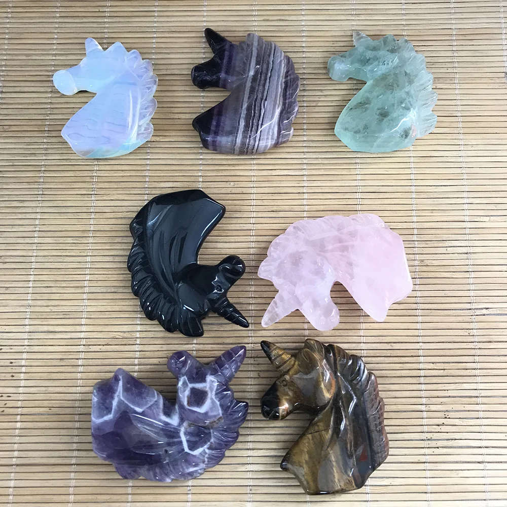 High Quality Natural Stone 2 inches Opal Unicorns Shape Stone Hand Crafted& Polished For Gift&Home Decor WT
