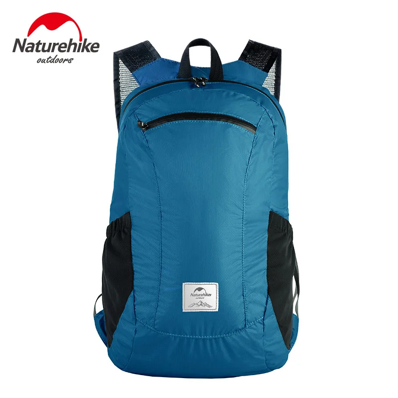 Naturehike 18L 25L складной рюкзак Ультра-легкая водонепроницаемая сумка для кемпинга Мужская и женская кожаная сумка на открытом воздухе альпинистские дорожные сумки - Цвет: Lake Blue 18L
