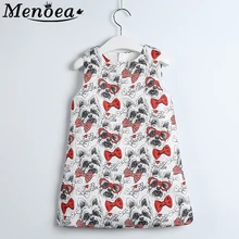 Menoea/платье для девочек; Новинка года; европейский и американский стиль; детское праздничное платье без рукавов с принтом; От 3 до 8 лет платье для девочек