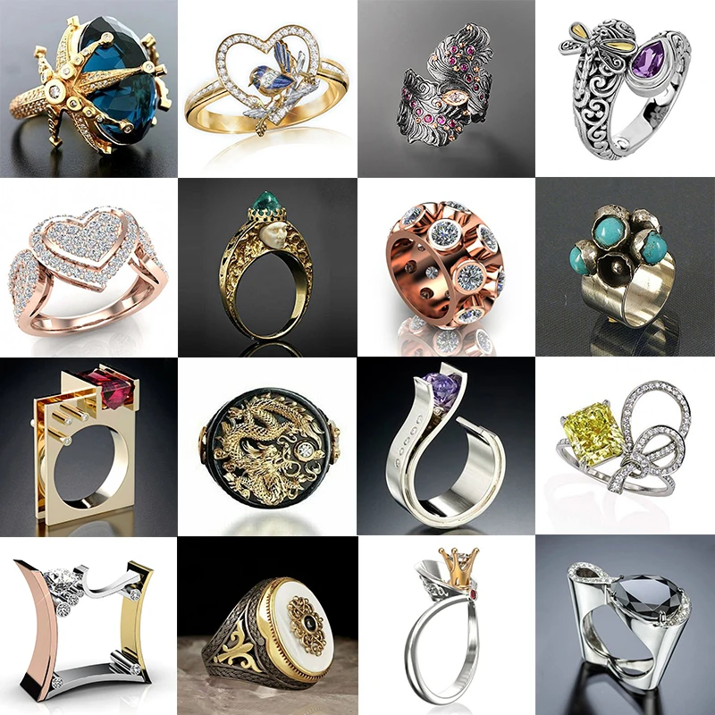 

Vintage Leaf Tree Flower Rings For Women Jewelry Fashion Engagement Finger Ring Zircon Bohemia Wedding Rings Jewelry O5U
