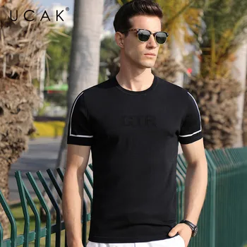 

UCAK Brand O-Neck Solid Color T-Shirts Men Summer 2020 New Arrival Streetwear T Shirt Casual Short Sleeves Tshirt Clothes U5149