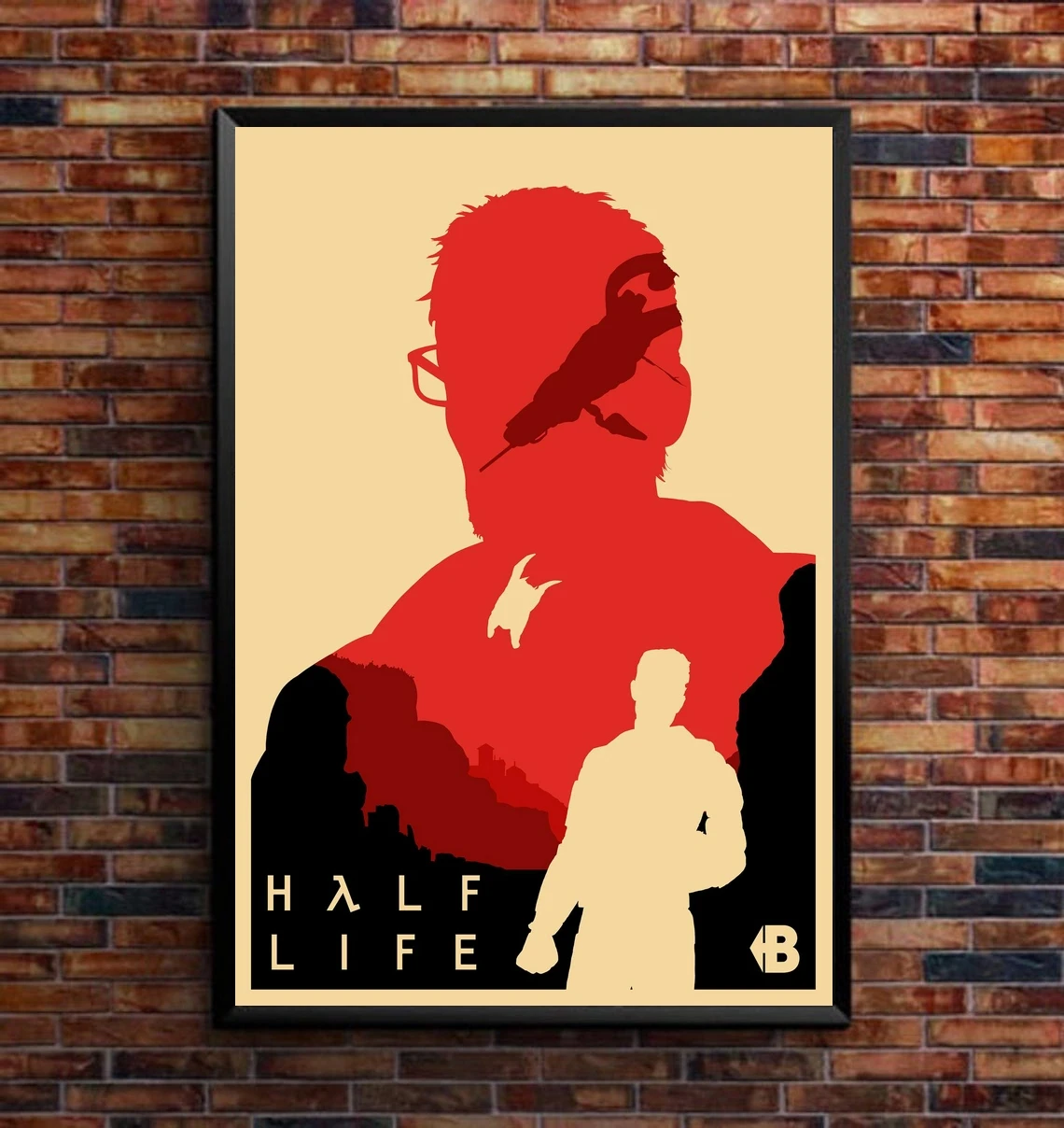 Half Life Gordon Freeman Black Mesa Cition Shooter Art Deco Design Artwork Graphic Minimal Minimalist Game Gaming Poster Print