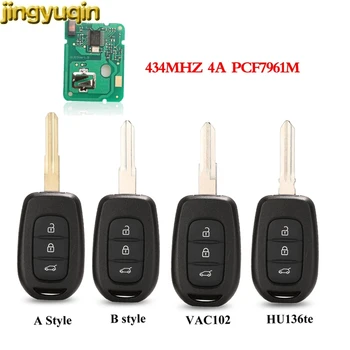 

jingyuqin 433MHZ Remote Car Key PCF7961M HITAG AES Chip for Renault Sandero Dacia Logan Lodgy Dokker Duster VAC102 HU136TE
