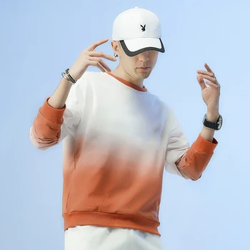 

Hoodie Men New Gradient Ramp Men's Korean Version Spring Summer Fashion Thin Long-sleeve Cape Ins original Sportwear Hoodies Men