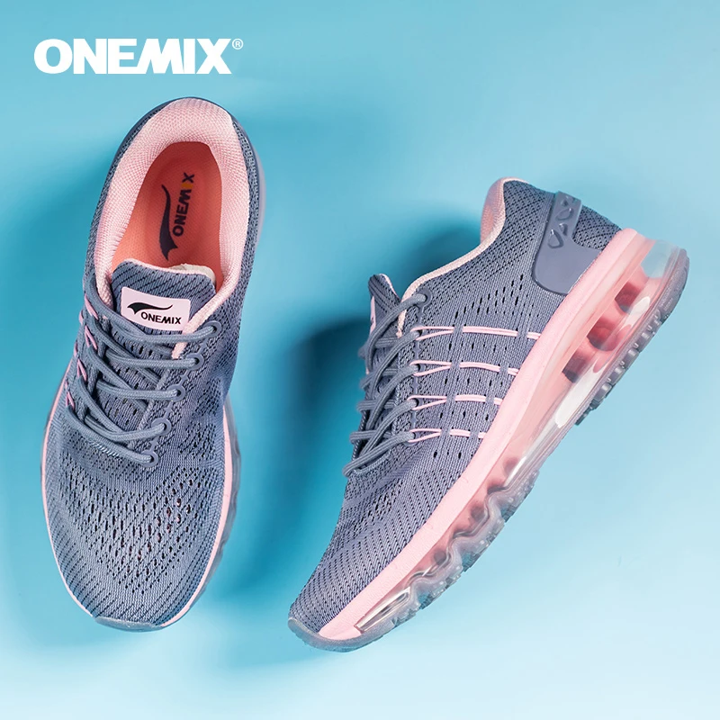 ONEMIX женские кроссовки на воздушной подушке шнуровке дышащие для прогулок