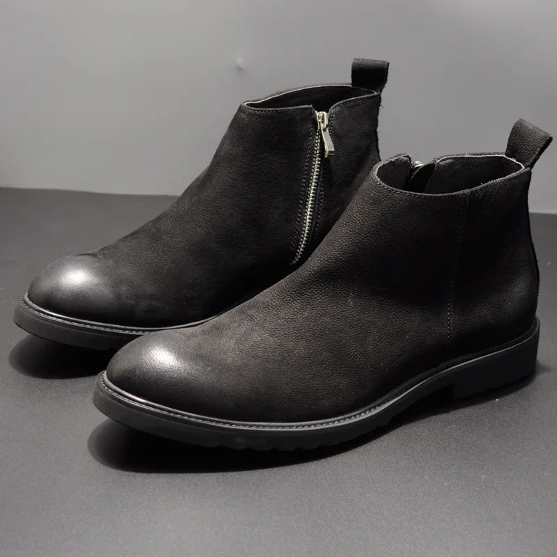 

2019 Autumn And Winter New Style Martin Boots Genuine Leather Casual Men British Style Mid-top Men's Boot Men's Boots