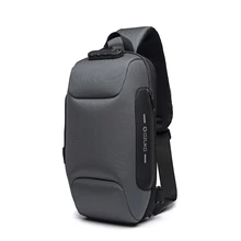 Men Outdoor Shoulder Bag Water-Resistant Oxford Cloth Chest Pack Fashion Burglarproof Chest Bag City Walking Backpack