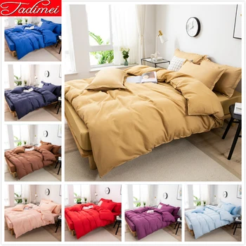 

High Quality Soft Cotton Pure Color Duvet Cover Pillowcase Set Adult Child Quilt Comfort Cover 150x200 180x220 200x230 220x240cm
